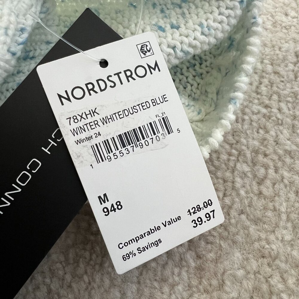 NWT French Connection Nevanna Scallop Hem Cotton Crewneck Sweater M - Picture 10 of 11